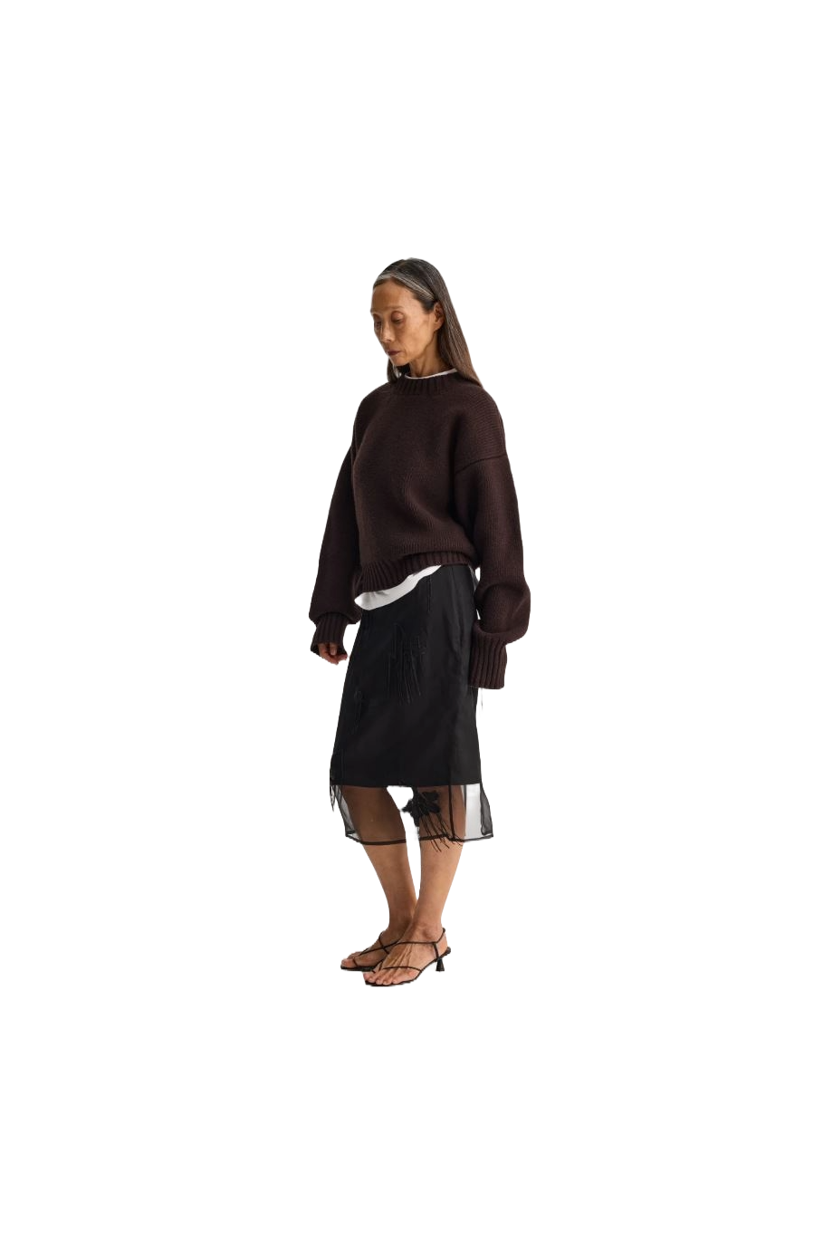 RO'HE Embellished organza midi skirt - Enny Monaco
